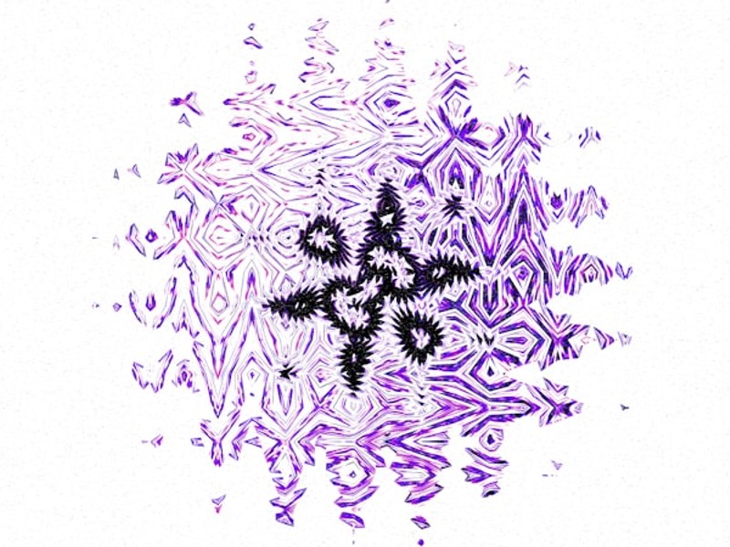 Purple abstract design on a white background.